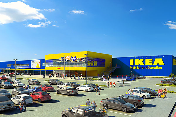 La construction du nouveau magasin IKEA de Québec