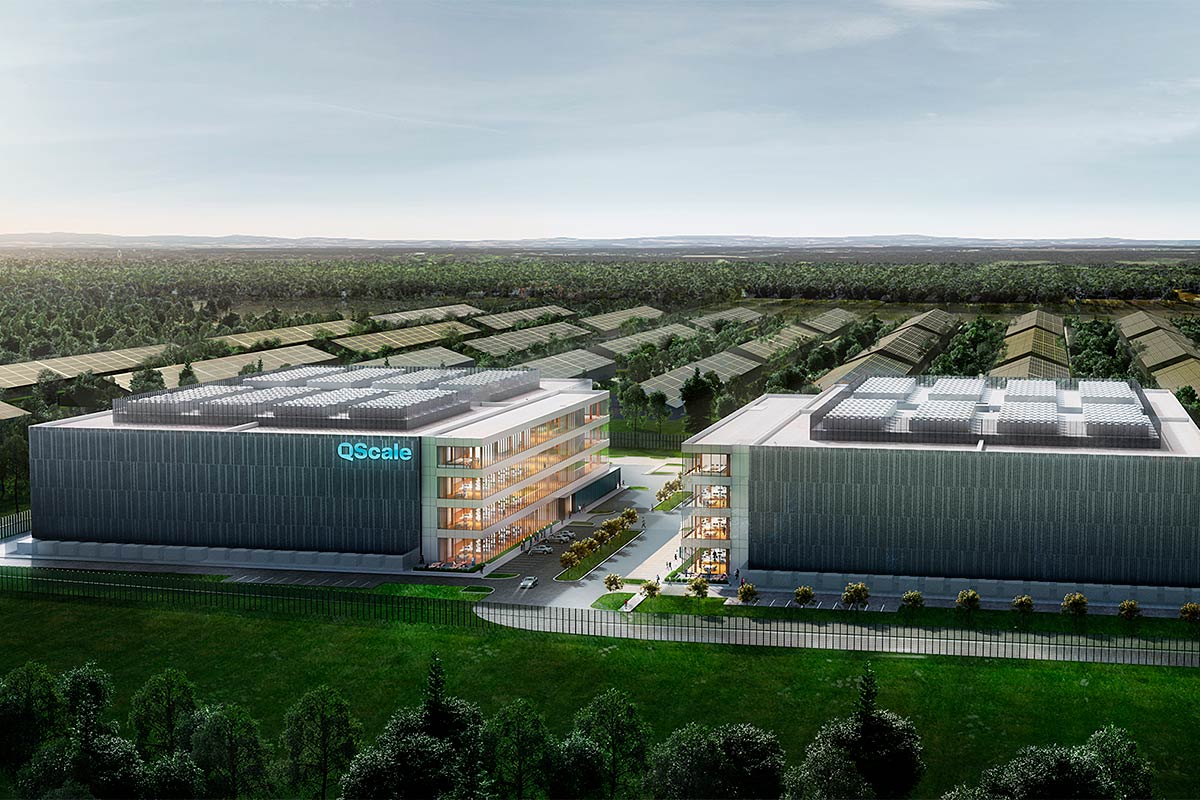 Le campus de traitement informatique de QScale, à Lévis, sera alimenté à l'énergie propre. Crédit : QScale.