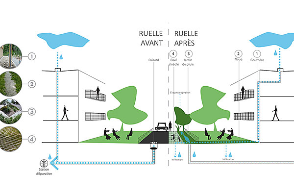 La ruelle bleue-verte ou la gestion durable des eaux pluviales