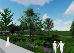 Le futur parc éponge de l'arrondissement de Verdun. Crédit : Ville de Montréal 