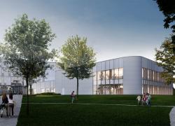 Actuellement en construction, le Carrefour du savoir de l'Université de Sherbrooke sera un bâtiment carboneure et écoénergétique. Photo fournie