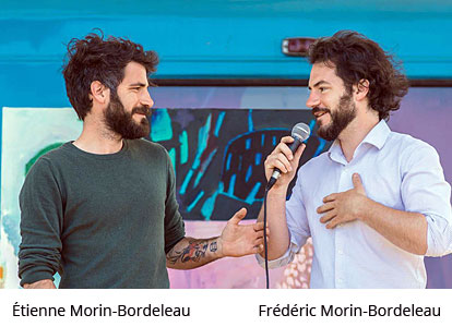 Étienne Morin-Bordeleau, cofondateur et directeur artistique, MR-63 Montréal, et Frédéric Morin-Bordeleau, directeur général, MR-63. Crédit : Projet M-63