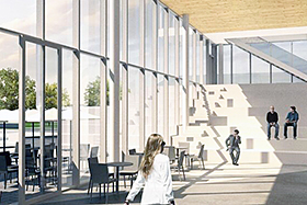 Le projet du théâtre Alphonse-Desjardins dotera la ville de Repentigny d’un lieu de culture qui intégrera plusieurs éléments de développement durable. - Photo : les architectes FABG