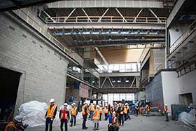 L'atrium de la nouvelle Maison de Radio-Canada  offre une hauteur de 27 mètres - Photo de Laurent Canigiani