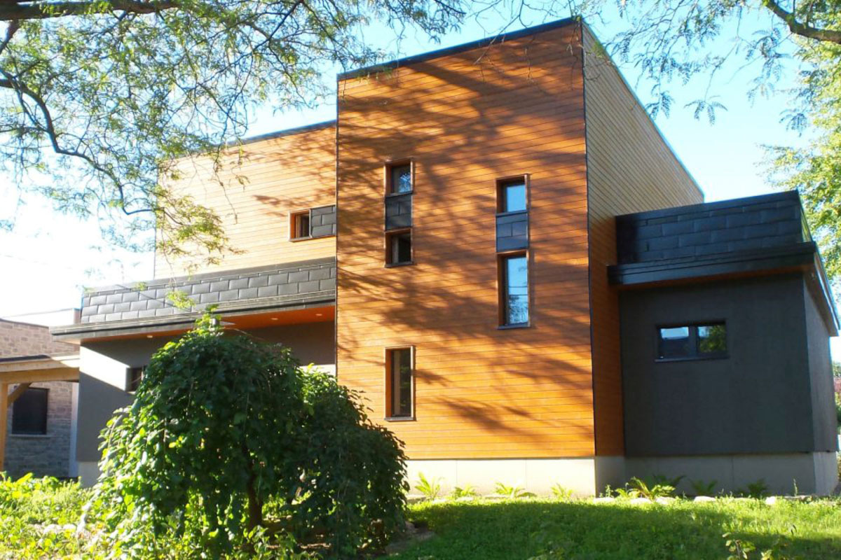 La Maison Ozalée, à Montréal, devient le premier Bâtiment Passif Certifié au Québec. - Photo : Alias Architecture