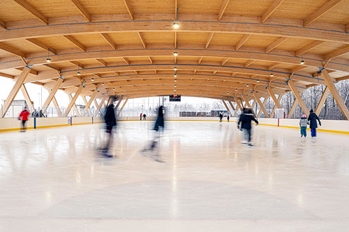 Le concept de patinoire couverte de Nordic Structures. Photo : Nordic Structures