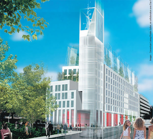 Le nouveau siège social de La Capitale - Photo : Consortium Lemay / Hudon Julien, en collaboration avec Dan Hanganu Le nouveau siège social de La Capitale - Photo : Consortium Lemay / Hudon Julien
