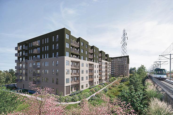 Ce nouveau projet multirésidentiel verra le jour dans l’aire TOD Bois-Franc, dans l’arrondissement de Saint-Laurent. Crédit: NEUF Architect(e)s