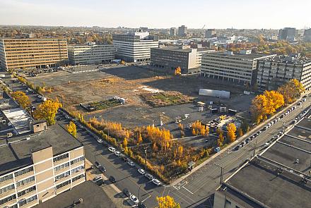 Un appel à projets a été lancé en juin, visant à requalifier le site se trouvant au 150, rue de Louvain Ouest, dans l’arrondissement d’Ahuntsic-Cartierville. Crédit : Reinventing Cities