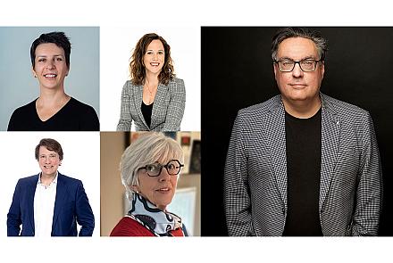 Les nouveaux membres du CA et le président de l'AAPPQ : Karine Dallaire, Krystel Flamand, Marc-André Maillé, Johanne Desrochers et Richard A. Fortin, président de l’AAPPQ. Photo : AAPPQ