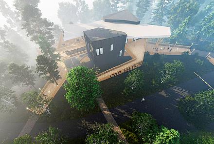 Le Parc Aventures Cap Jaseux sera doté d'un nouveau pavillon d'accueil. Crédit: Les Maîtres d’œuvre