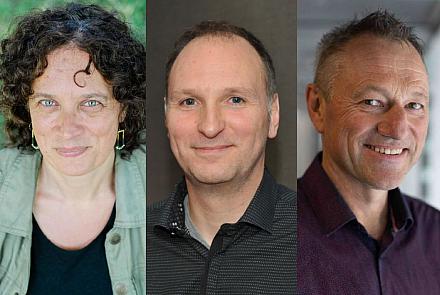 Les cotitulaires de la Chaire sont : Laurence Bherer, professeure au Département de science politique de l’Université de Montréal, Michaël Kummert, professeur au Département de génie mécanique de Polytechnique Montréal, et Emmanuel Raufflet, professeur au Département de management de HEC Montréal. Crédit : Université de Montréal