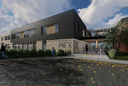 L'école primaire Pie-X de Victoriaville sera agrandie. Crédit : Consortium Leclerc architectes et Lemay-Côté Architectes