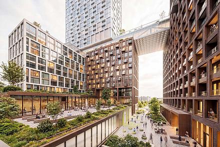 Montoni, développeur immobilier durable, et la firme Sid Lee Architecture travailleront à nouveau ensemble pour réaliser ce complexe qui sera érigé dans le secteur de la station de métro Longueuil–Université-de-Sherbrooke. Crédit: Sid Lee Architecture