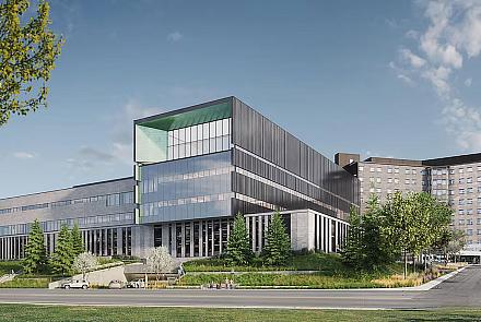 Autorisé en avril dernier, le chantier de modernisation de l’Hôtel-Dieu de Lévis, dans Chaudière-Appalaches, se fera selon une perspective de développement durable. C'est un projet évalué à près de 500 millions de dollars. Crédit : Centre intégré de santé et de services sociaux de Chaudière-Appalaches 