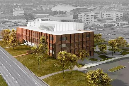 Le complexe scientifique écoresponsable de l’Institut nordique du Québec sera érigé sur le campus de l'Université Laval. Crédit : Groupe Nordi-Cité Saucier + Perrotte / GLCRM Architectes