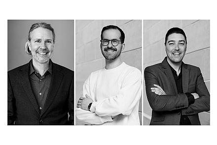De gauche à droite : Dominique Laroche, François Loranger-Audet et François Pouliot-Audet. Crédits : Maxyme Gagné et Frédérique Ménard-Aubin Photographe