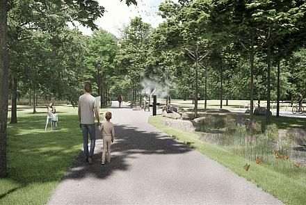 Une perspective des futurs aménagements du parc Clément-Jetté Sud. Crédit : Ville de Montréal