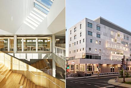 Le Collège Sainte-Anne et la Maison Lauberivière ont remporté des Prix d’excellence en bâtiment durable du CBDCa. Photos : Maxime Brouillet (Collège Sainte-Anne) et Charles O’Hara (Lauberivière)