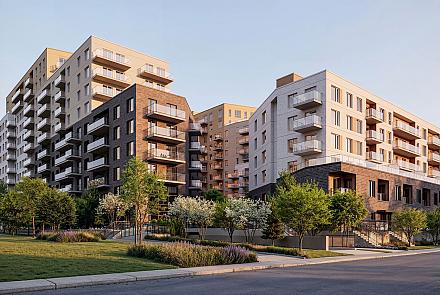 Les travaux ont officiellement été lancés le 20 mai dernier pour la première phase de Laurea – Quartier d’ambition, un projet résidentiel visant la certification LEED Or dans l’est de Montréal, qui offrira à terme près de 1200 logements. Crédit : NEUF et Groupe HD