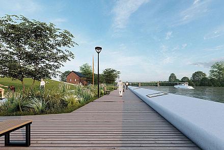 Pensé par la firme d'architecture l'Atelier Urbain, le concept intégrera une dimension durable. Crédit : l'Atelier Urbain
