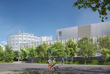 Visée  LEED pour l’agrandissement de l’Hôpital Santa Cabrini Ospedale. Image : Provencher_Roy_BBBL , Jodoin Lamarre Pratte et CGA architectes en consortium