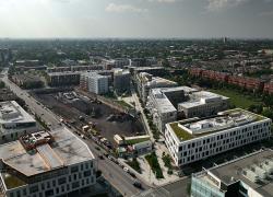 Image aérienne de l'écoquartier du Technopôle Angus. Crédit : SDA