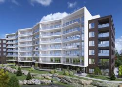 Le 5 août, le Groupe Bélisle a annoncé avoir effectué la première pelletée de terre pour ce projet résidentiel locatif. Crédit : Massicote Maloney architectes
