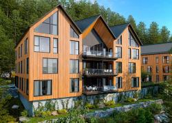 Le projet de condos-refuges écoresponsable Arborescence à Bromont. Crédit : Arborescence.