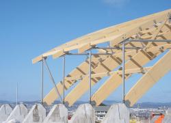Cecobois vise à réduire le carbone intrinsèque des matériaux structuraux des bâtiments. Crédit : Véronique Audet