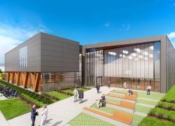 Le Pavillon du campus 40NetZERO offrira des services à tous les locataires du site.  Crédit : GKC Architecture & Design