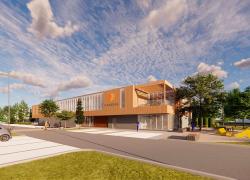 Le projet Atelier 25 logera le Service des travaux publics de la Ville de Candiac. Crédit : Ædifica