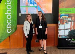 Mélanie Turgeon, ministère des Ressourcs naturelles et des Forêts, et Caroline Frenette, Cecobois. Photo : Cecobois