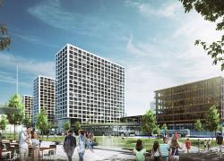 Cadillac Fairview projette la réalisation d’un quartier à usage mixte logeant à l’enseigne du développement durable sur le site des Galeries d’Anjou. Image : Cadillac Fairview