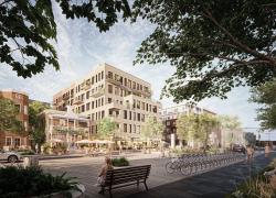Visant la certification LEED Or, le Cœur Villageois du Vieux-Pointe-aux-Trembles offrira plus de 100 unités d’habitation. Crédit : ADHOC architectes