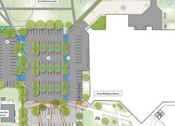 Le stationnement de l’aréna Rodrigue-Gilbert, situé dans l’arrondissement montré