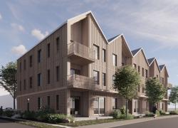 Dévoilée en juin, la Coopérative Village Chelsea est un projet de coopérative de propriétaires visant la certification LEED Habitations v4.1 Or. Crédit : La Coopérative Village Chelsea