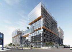 Les bureaux lavallois de Deloitte logeront dans la tour 2 d’Espace Montmorency. Image : Montoni