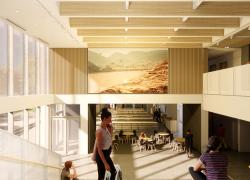 Le nouveau bâtiment de l’école secondaire La Dauversière-Évangéline sera réalisé dans une perspective durable. Image : BGLA + BTAA architectes en consortium. 