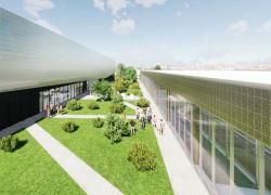 Le projet de l’école secondaire du secteur Pont-Viau/Laval-des-Rapides vise l’obtention d’une certification LEED v4 Argent. Image : Lemay I Leclerc I Leclerc en consortium