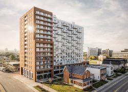 Le projet résidentiel situé à Gatineau s’est vu décerner la certification en juin.  Crédits :  welldone.archi / Oktodev