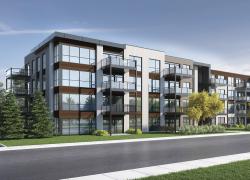 Le Faubourg Cousineau, un écoquartier LEED situé à Longueuil. Crédit : Habitations Mont-Royal. 