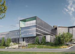 Autorisé en avril dernier, le chantier de modernisation de l’Hôtel-Dieu de Lévis, dans Chaudière-Appalaches, se fera selon une perspective de développement durable. C'est un projet évalué à près de 500 millions de dollars. Crédit : Centre intégré de santé et de services sociaux de Chaudière-Appalaches 