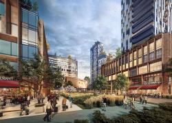 Vue préliminaire sur le futur ensemble à vocation mixte Humaniti Québec. Image : Cogir Immobilier