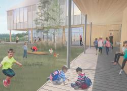 Le futur Lab-école Maskinongé.  Crédit : Paquet & Taillefer + Leclerc architectes.