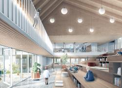 Le Lab-École Saguenay. Image : Étienne Bernier architecture, APPAREIL Architecte et BGLA