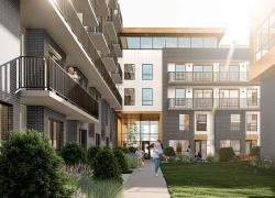 Le nouveau projet résidentiel Le Natur est actuellement en chantier dans l’écoquartier d’Estimauville. Crédit : Patriache