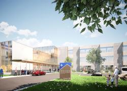 La maison des aînés et alternative du secteur de Black Lake, à Thetford Mines, vise une certification LEED. Crédit : Anne Carrier architecte | GLCRM | Groupe A architectes en consortium  