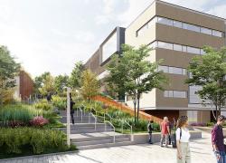 La transformation majeure au coût de près de 360 millions de dollars du campus de Polytechnique Montréal s’amorcera dès la fin mars et se fera sous le signe de l’efficacité énergétique. Crédit : NFOE, DMA et Provencher_Roy