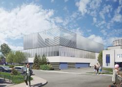 En 2026, les premiers patients pourront être accueillis dans le nouveau bâtiment du Centre intégré universitaire de santé et de services sociaux (CIUSSS) de l’Est-de-l’Île-de-Montréal. Crédit : Jodoin Lamarre Pratte architectes, Provencher_Roy et Archi-